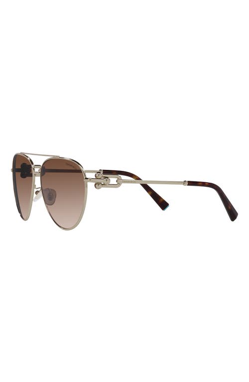 Shop Tiffany & Co . 59mm Gradient Pilot Sunglasses In Pale Gold