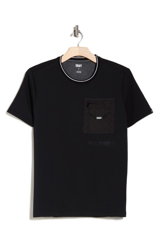 Shop Dkny Sportswear Daley Woven Pocket T-shirt In Black