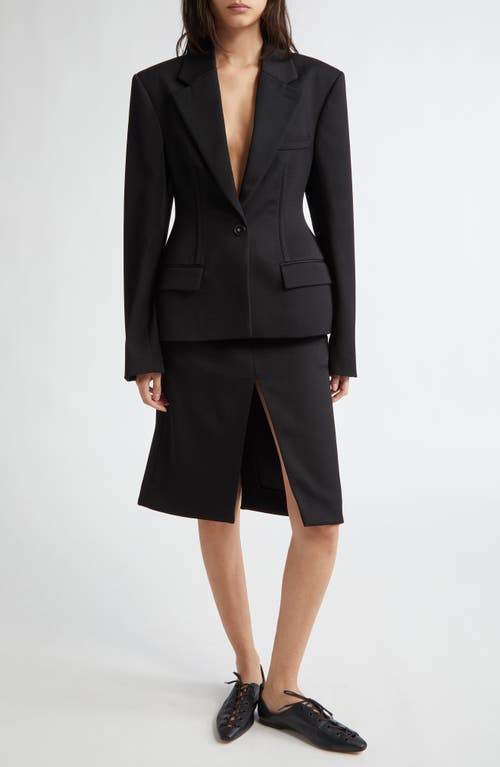 Shop Stella Mccartney Sculpted Wool Twill Blazer In 1000 - Black