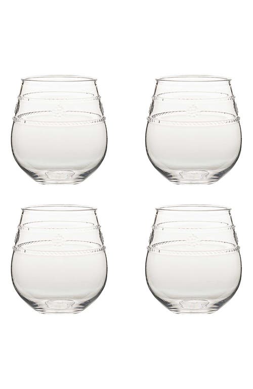 Juliska Isabella Acrylic Stemless Wine Glasses, Set Of 4 In Clear