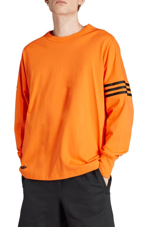 3-Stripes Long Sleeve T-Shirt in Semi Impact Orange