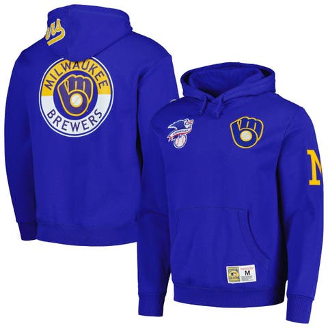 Men's Mitchell & Ness Royal Milwaukee Brewers Fusion Fleece