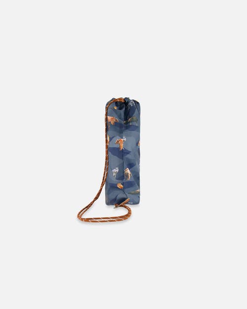 DEUX PAR DEUX DEUX PAR DEUX BOY'S DRAWSTRING BAG NAVY PRINTED MOUNTAINS ANIMALS