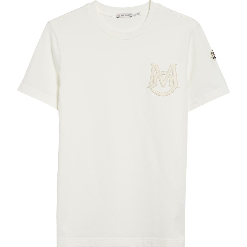 Moncler Monogram Logo Cotton T-shirt In White