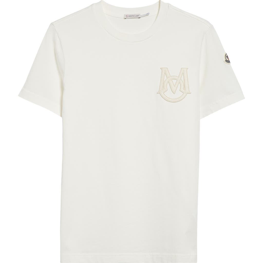 Moncler Monogram Logo Cotton T-shirt In White