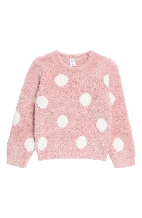 Kate Spade Pink Polka Dot Sweater Long Sleeve Top