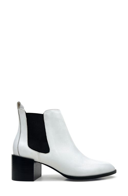 Melissa Pointed Toe Chelsea Boot in White Leather