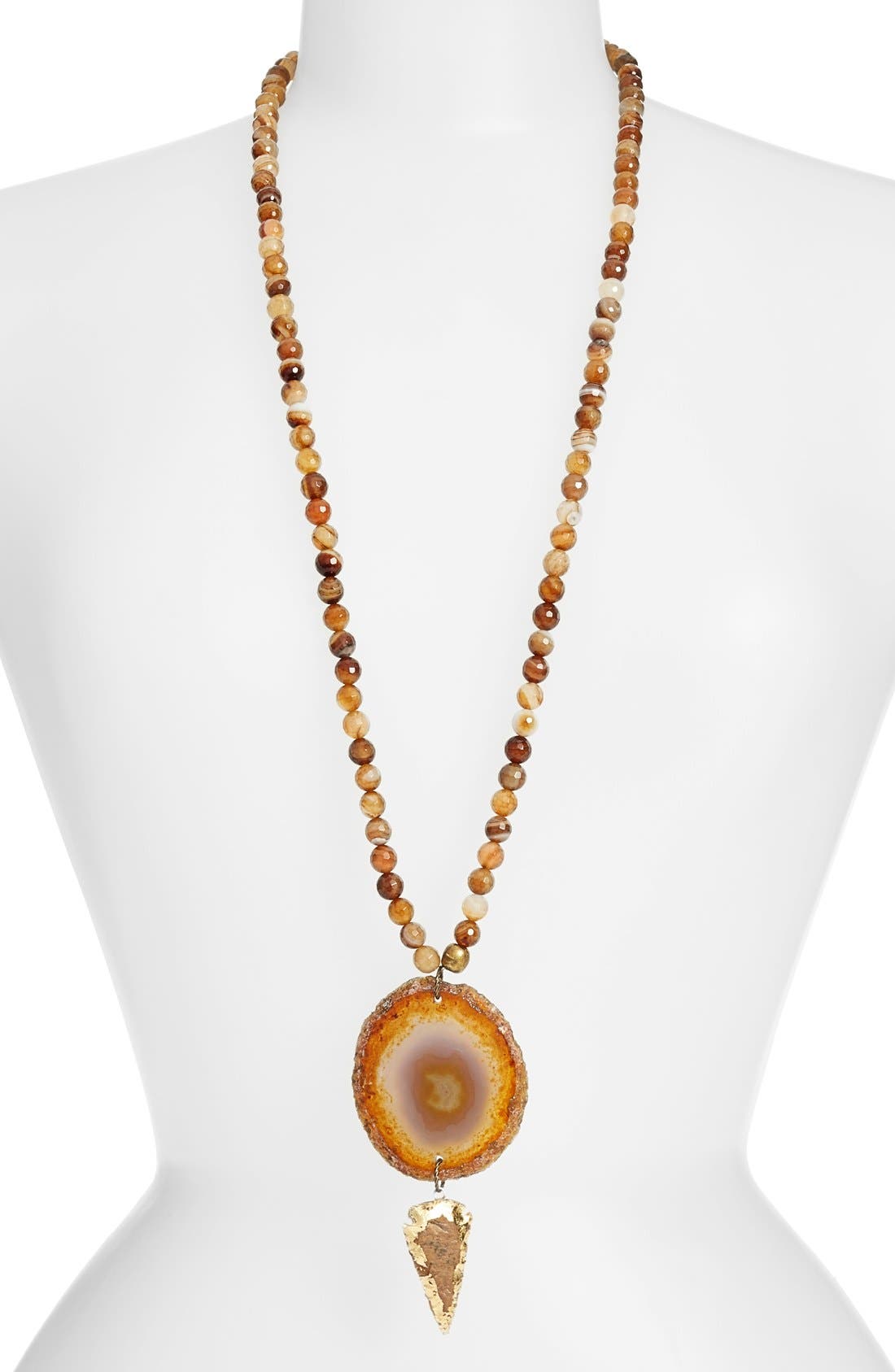 Lead Beaded Agate Pendant Necklace Nordstrom