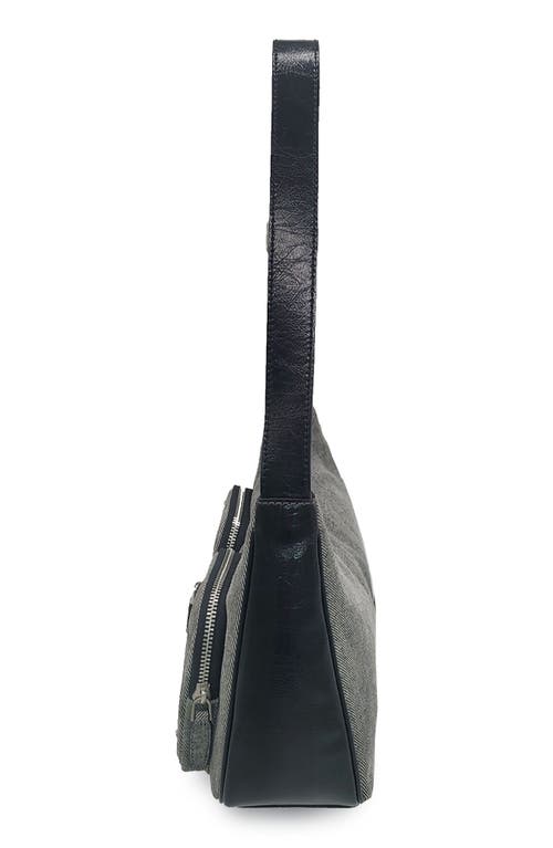ORYANY ORYANY OUT POCKET LEATHER SHOULDER BAG 