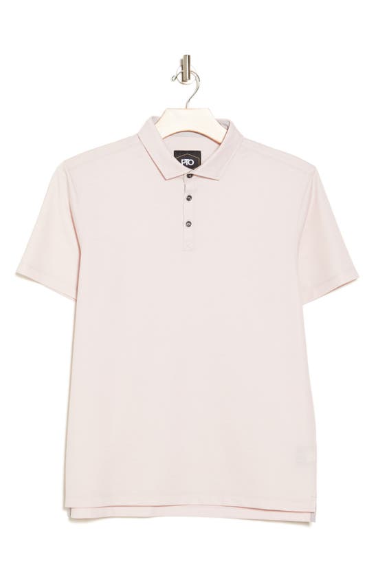 Shop Pto Hamn Solid Polo In Pale Pink