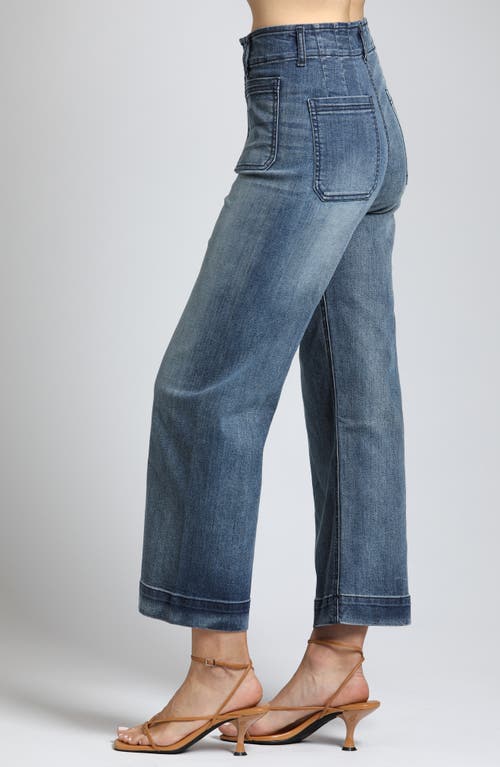 Shop Apny Wide Leg Ankle Jeans In Indigo