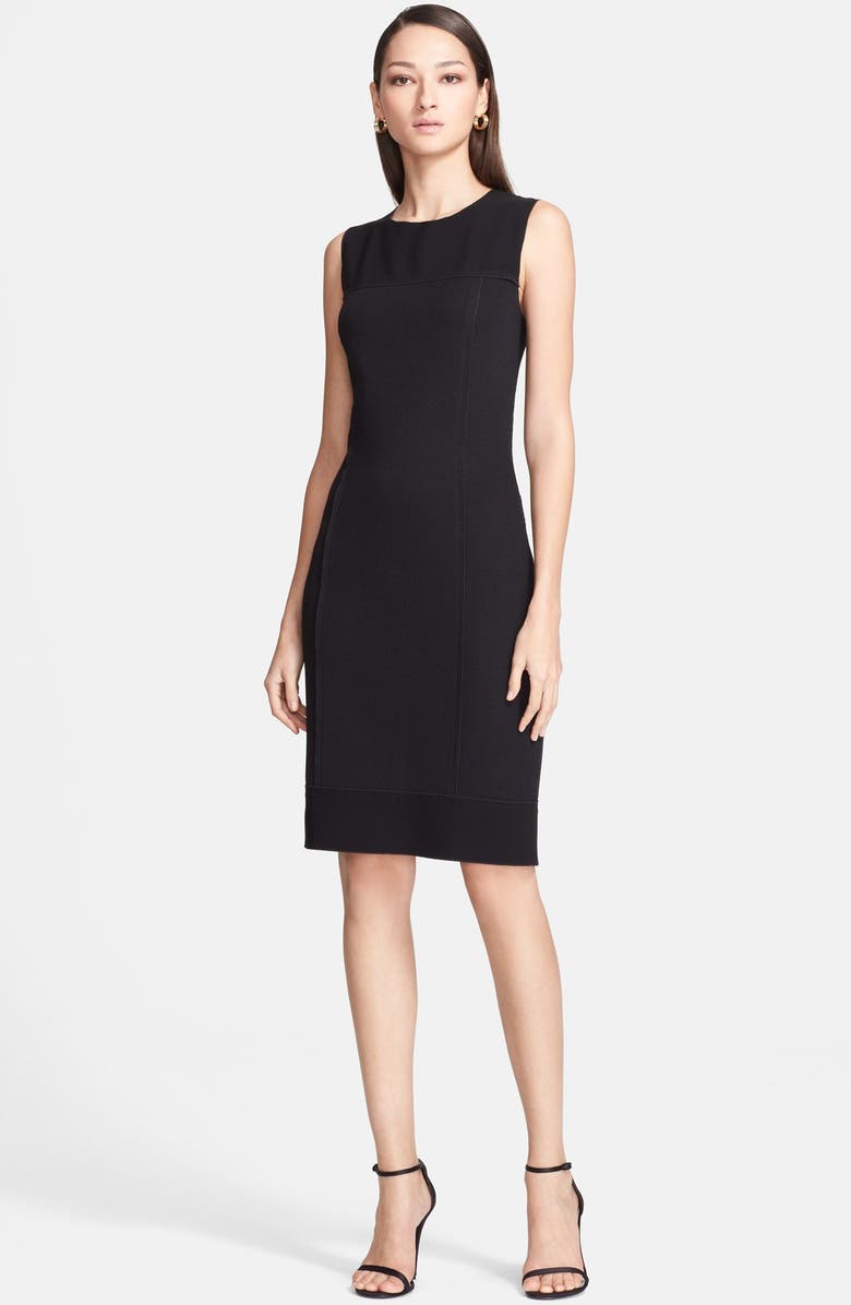 St. John Collection Milano Piqué Knit Dress with Crepe Marocain Panels ...