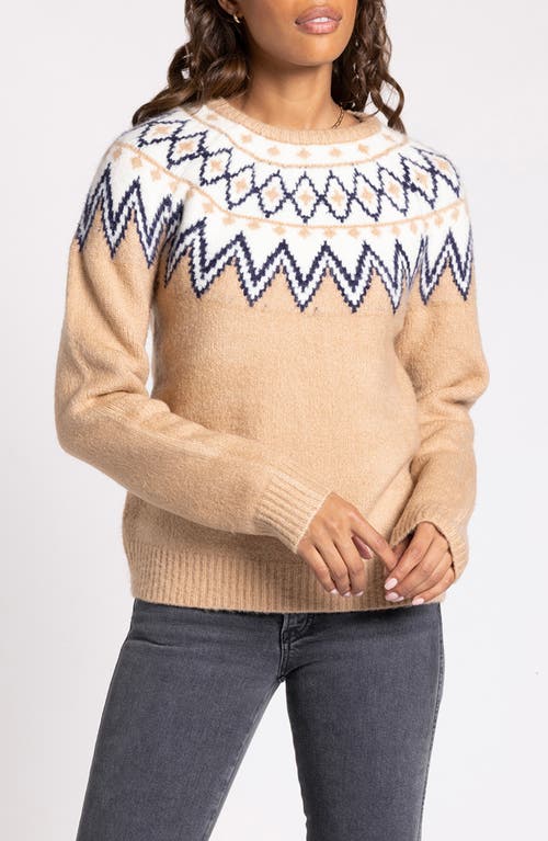 Shop Thread & Supply Claire Fair Isle Crewneck Sweater In Oat