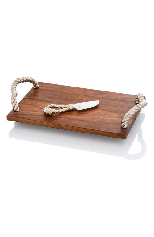 Michael Aram 'Rope' Cheese Board & Knife Set in Wood/nickleplate/St Steel