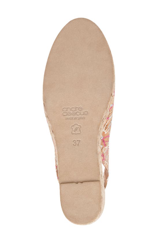 Shop Andre Assous Audrey Slingback Peep Toe Espadrille Wedge Sandal In Beige/ Pink Multi Floral