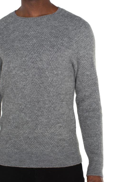 Shop Liverpool Rib Textured Raglan Sweater In Medium Heather Grey