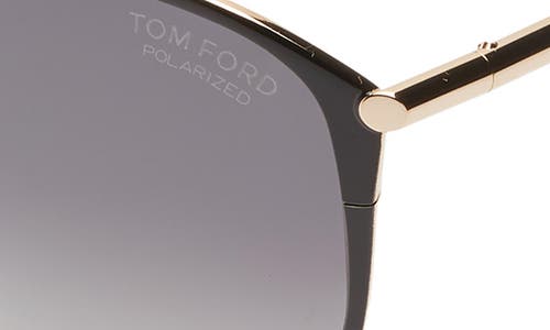 Shop Tom Ford Penelope 59mm Gradient Polarized Cat Eye Sunglasses In Shiny Rose Gold/smoke