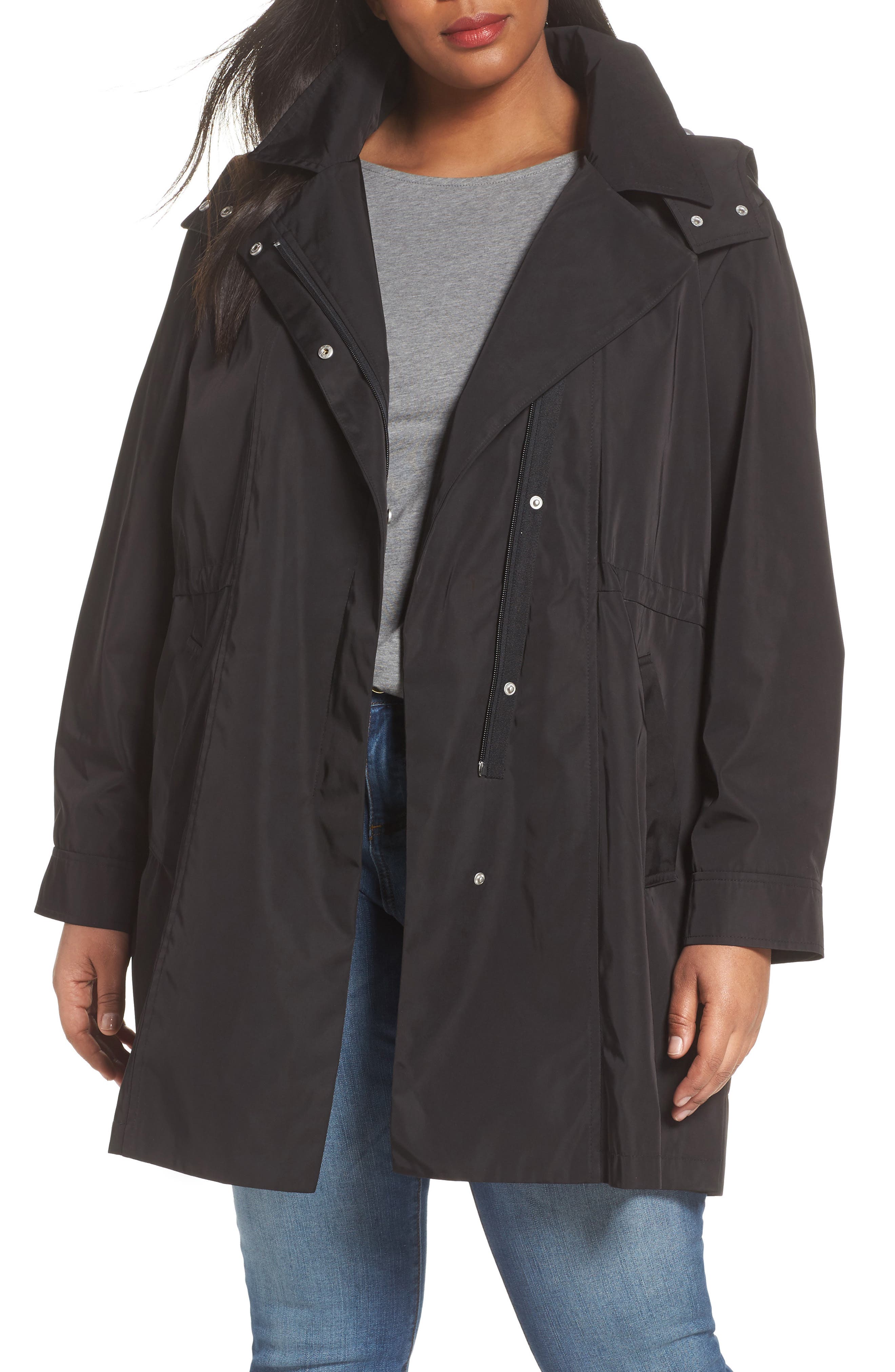 kristen blake tech hooded trench coat