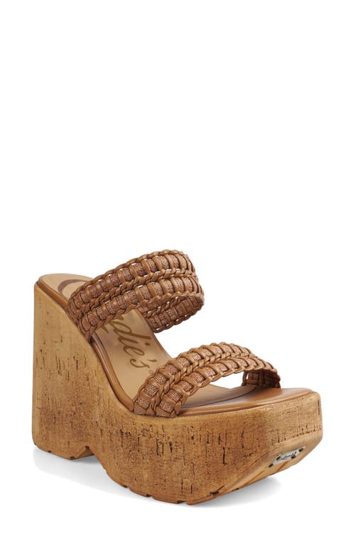 Candies Candie's Akari Platform Wedge Sandal In Natural Woven