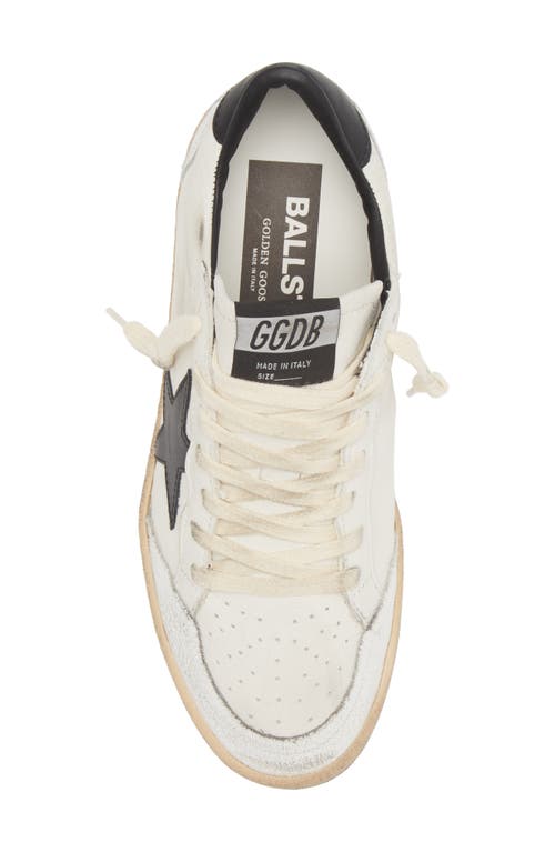 Golden Goose Ballstar' Black And White Low Top Sneakers With Star Patch On The Side And Contrasting Heel With Wri In White/black