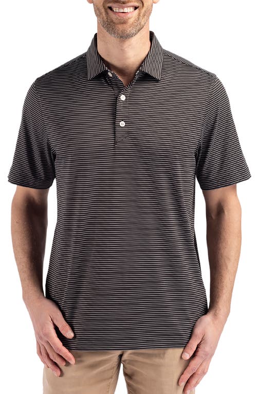 CUTTER & BUCK CUTTER & BUCK FORGE FINE LINE STRIPE RECYCLED BLEND POLO 