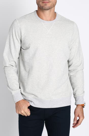 Jachs Stripe Fleece Sweater In Light Grey