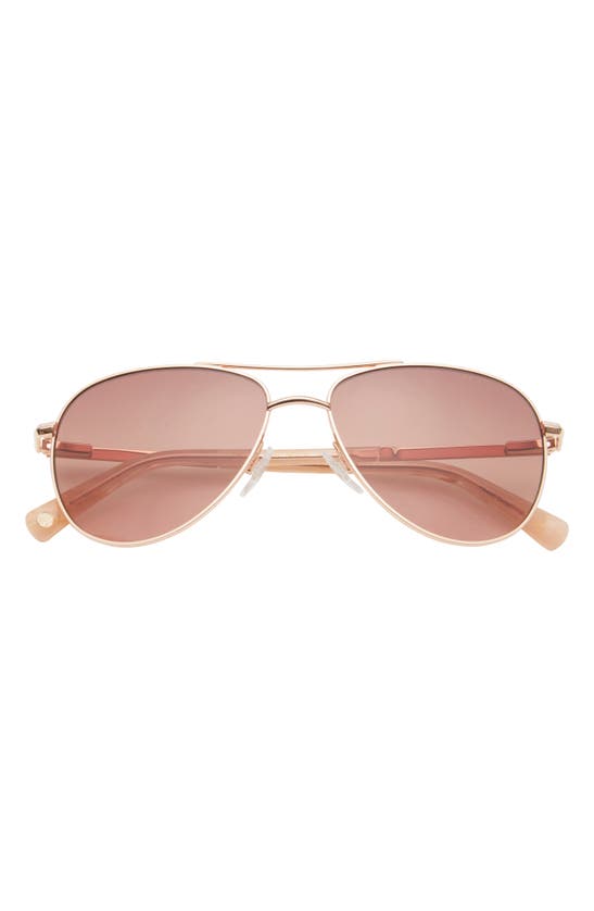 Ted Baker Aviator Sunglasses In Rose Gold