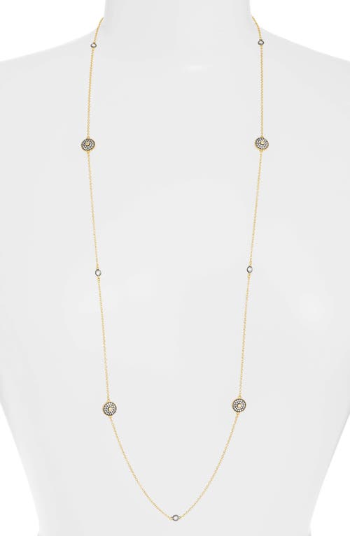 FREIDA ROTHMAN Double-Sided Pavé Disc Station Necklace in Black/White/Gold at Nordstrom