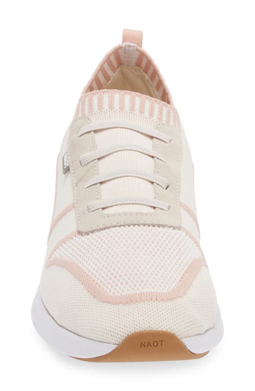 Shop Naot Adonis Slip-on Sneaker In White/pink Knit