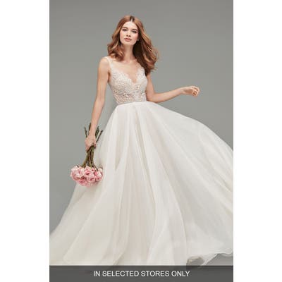 Watters Mihr Beaded Tulle & Organza Ballgown, Size IN STORE ONLY - Ivory