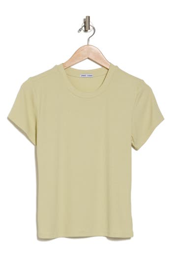Shop Sweet Romeo Ribbed Short Sleeve T-shirt In Tea Green