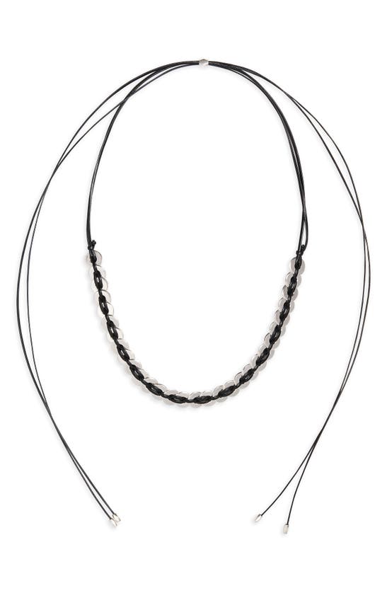 Shop Isabel Marant Puzzle Dream Scarf Necklace In Black/ Silver