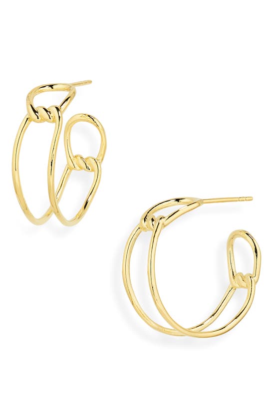 Shop Argento Vivo Sterling Silver Open Twist Hoop Earrings In Gold