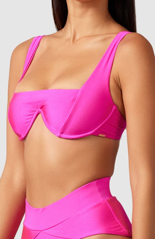 Shop Mbm Swim Chance Bikini Top In Magenta