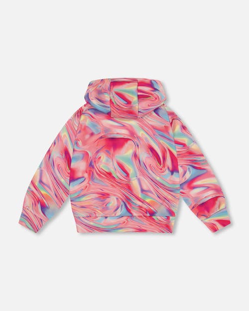 Shop Deux Par Deux Girl's Hooded Sweatshirt Printed Marble