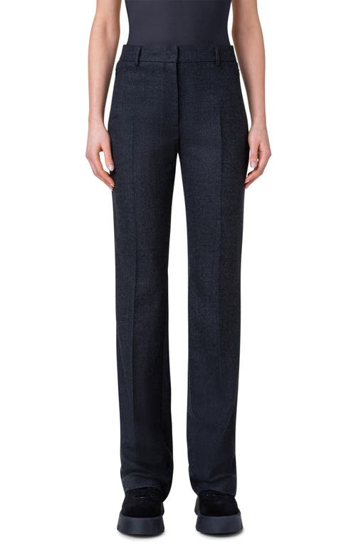 Akris Marilyn Wool Stretch Flannel Pants in 098 Charcoal at Nordstrom, Size 10