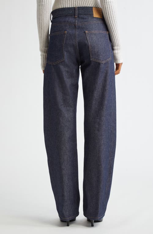 Bite Studios Curved Organic Cotton Straight Leg Jeans In Dark Blue Wash