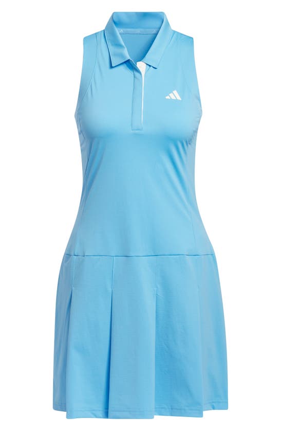 Shop Adidas Golf Ultimate 365 Tour Pleated Sleeveless Golf Dress In Semi Blue Burst