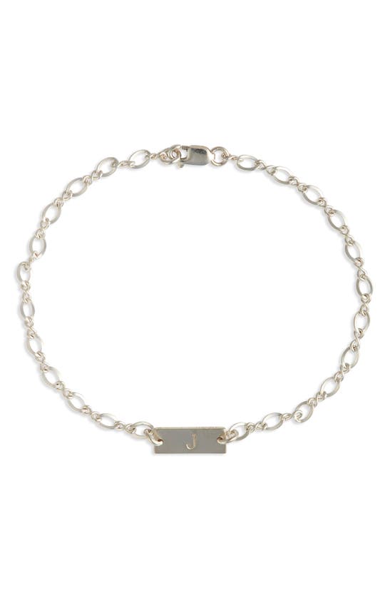 Shop Nashelle Hadley Initial Bar Bracelet In Sterling Silver - J