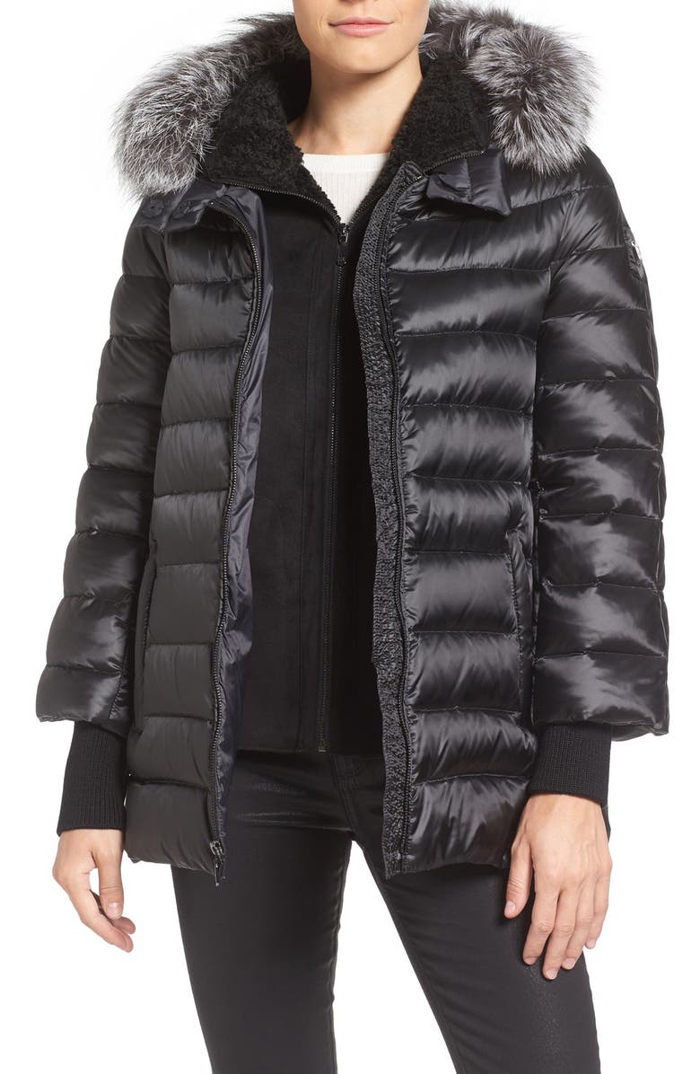 1 Madison 'Systems' Genuine Fox Fur Trim Hooded 3-in-1 Down Jacket ...