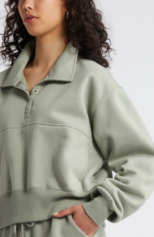 Shop Bp. Polo Fleece Sweatshirt In Green Halo