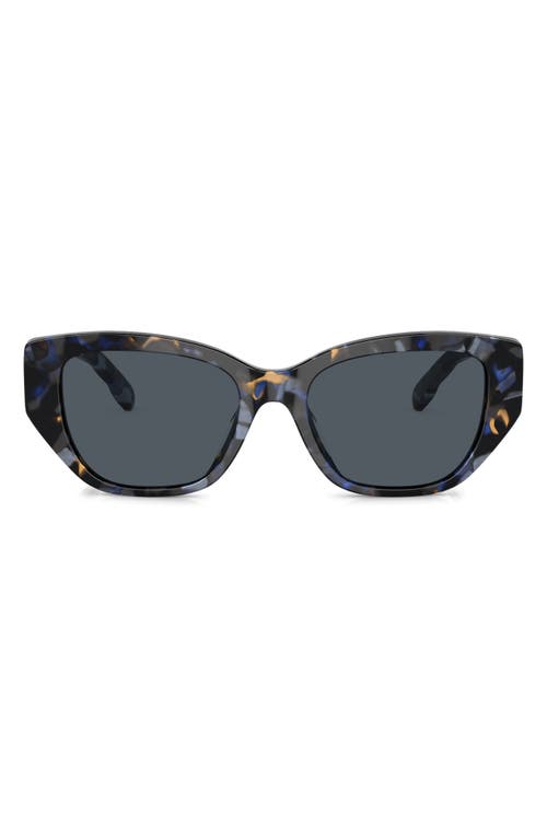 Tory Burch 53mm Polarized Rectangular Sunglasses in Dark Grey at Nordstrom