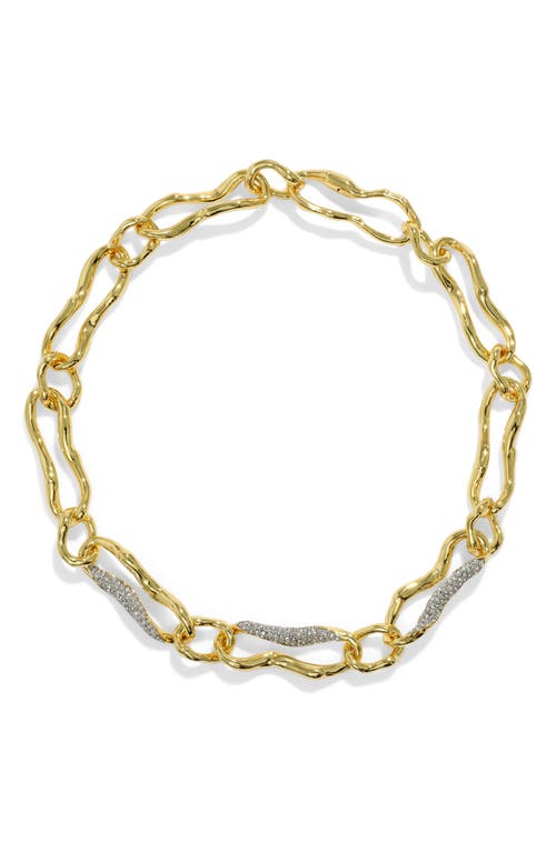 Shop Alexis Bittar Brut Curved Link Necklace In Crystals