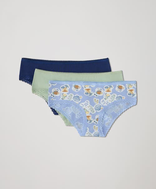 Pact Organic Lace Cheeky Hipster 3-pack In Sea Shells