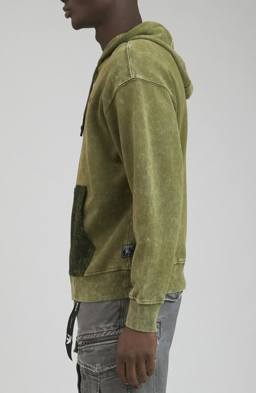 Shop Prps Redwood Colorblock Camo Cotton Zip-up Hoodie In Army Green