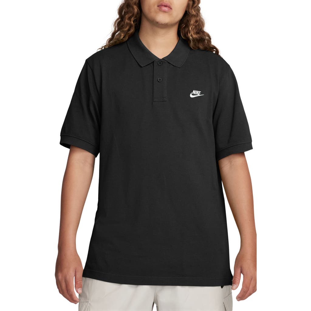 Nike Club Short Sleeve Polo In Black
