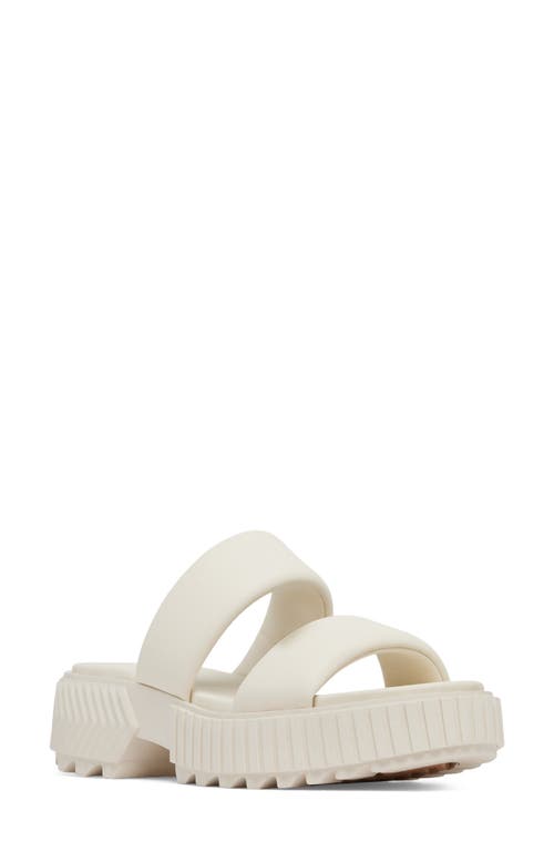 Shop Sorel Ona Streetworks Platform Slide Sandal In Chalk/chalk