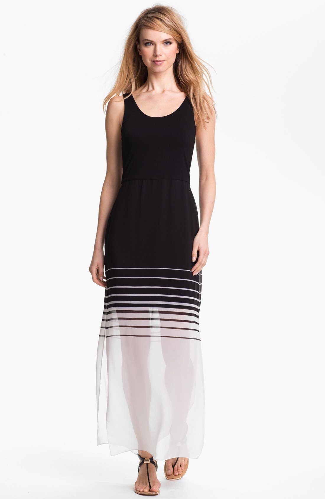 Vince Camuto Mixed Media Maxi Dress (Regular & Petite) Nordstrom