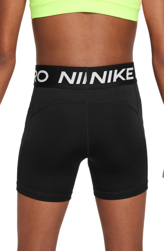 Shop Nike Kids' Pro Training Bike Shorts In Black/ White