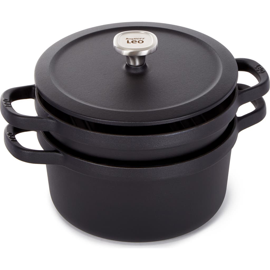Berghoff Leo Graphite 6-quart Cast Iron Stock Pot In Black